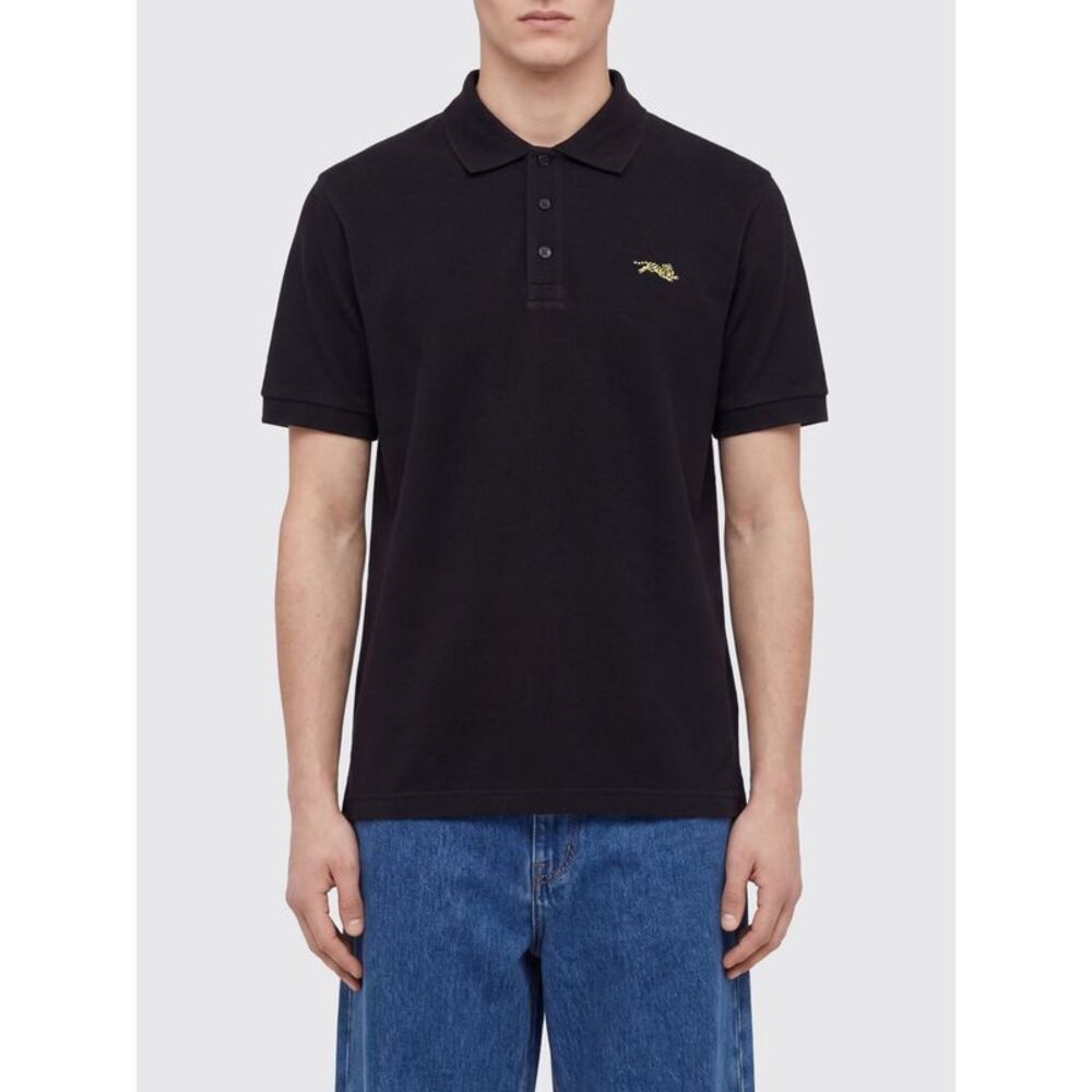 Kenzo Men Kenzo Logo Patch Short-Sleeved Cotton Polo Shirt
